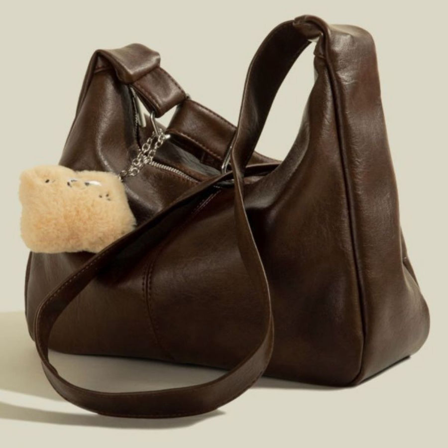 Adjustable Strap Shoulder Bag Brown / One Size Apparel and Accessories