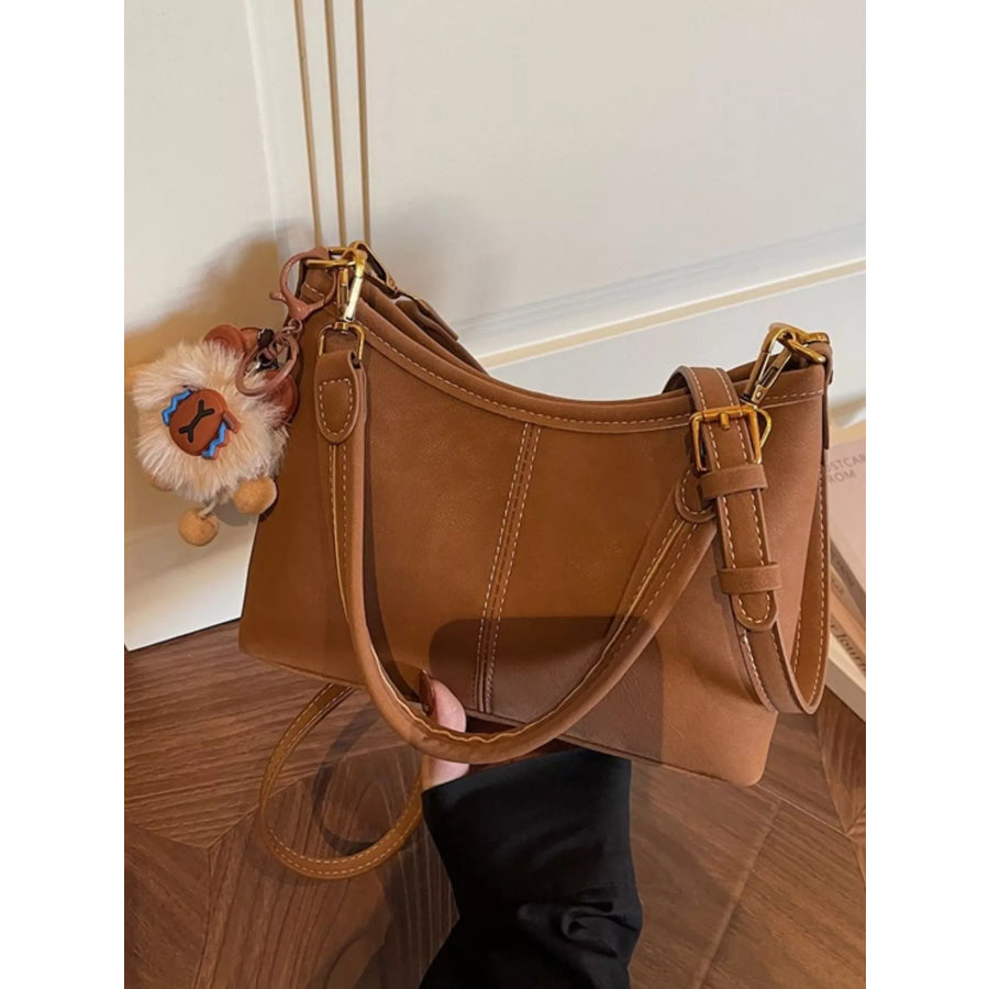 Adjustable Strap Shoulder Bag Caramel / One Size Apparel and Accessories