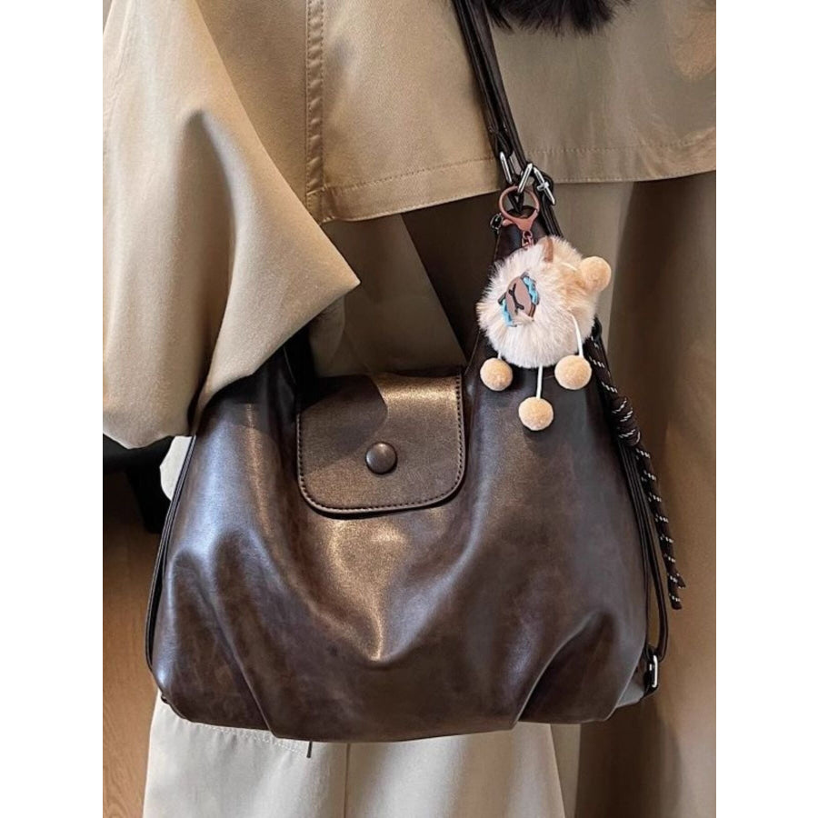 Adjustable Strap Shoulder Bag Coffee Brown / One Size Apparel and Accessories
