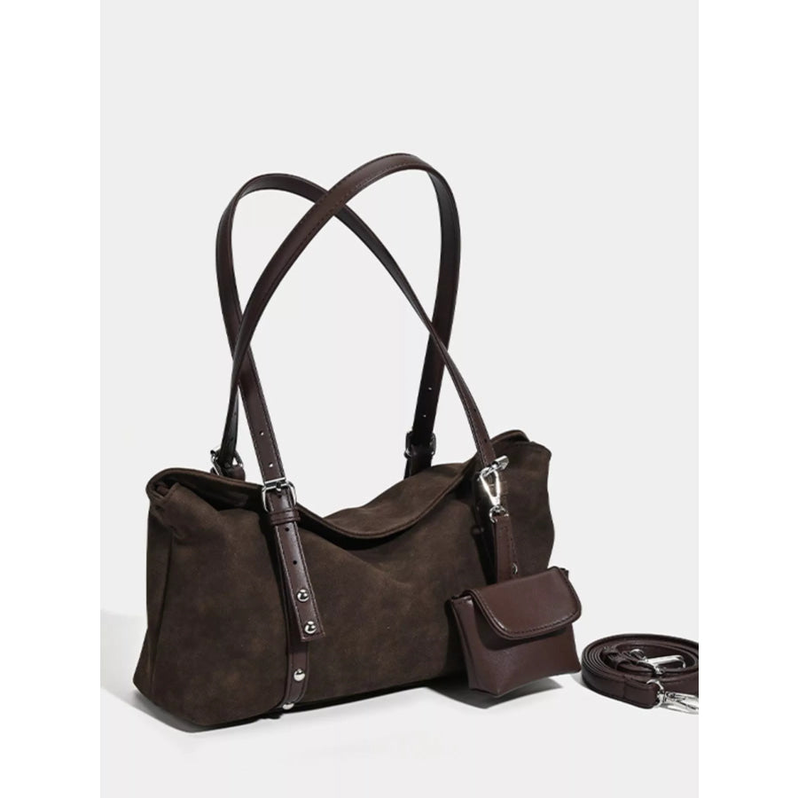 Adjustable Strap Shoulder Bag Coffee / One Size Apparel and Accessories