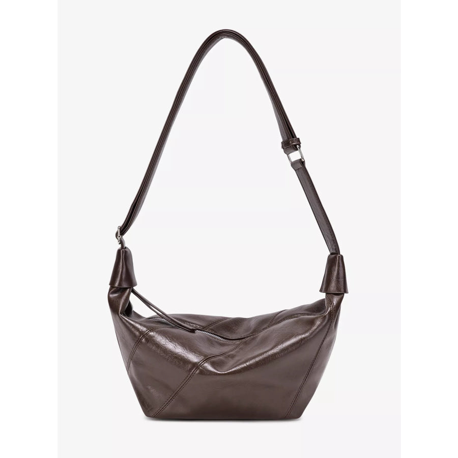 Adjustable Strap Shoulder Bag Coffee / One Size Apparel and Accessories