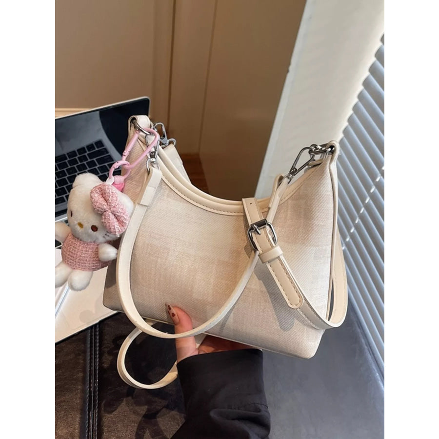 Adjustable Strap Shoulder Bag Ivory / One Size Apparel and Accessories