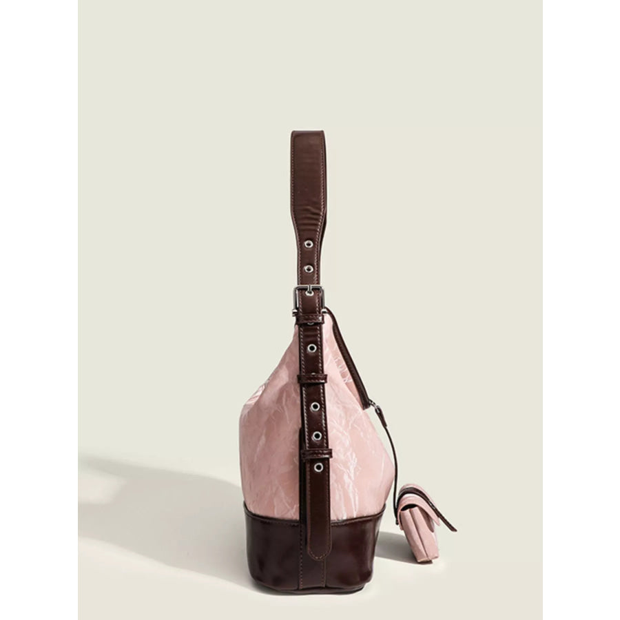 Adjustable Strap Shoulder Bag with Pouch Pink / One Size Apparel and Accessories