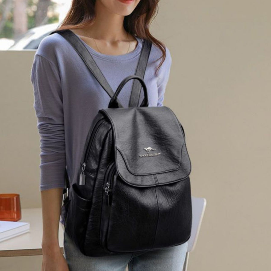 Adjustable Straps Backpack Bag Black / One Size Apparel and Accessories