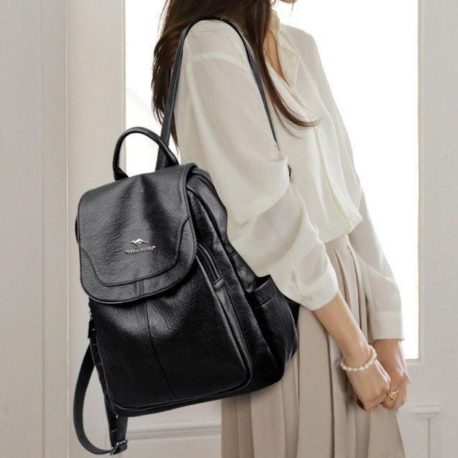 Adjustable Straps Backpack Bag Black / One Size Apparel and Accessories