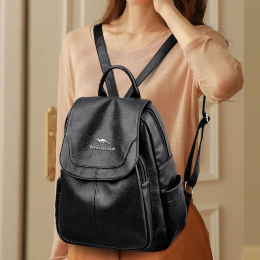 Adjustable Straps Backpack Bag Black / One Size Apparel and Accessories