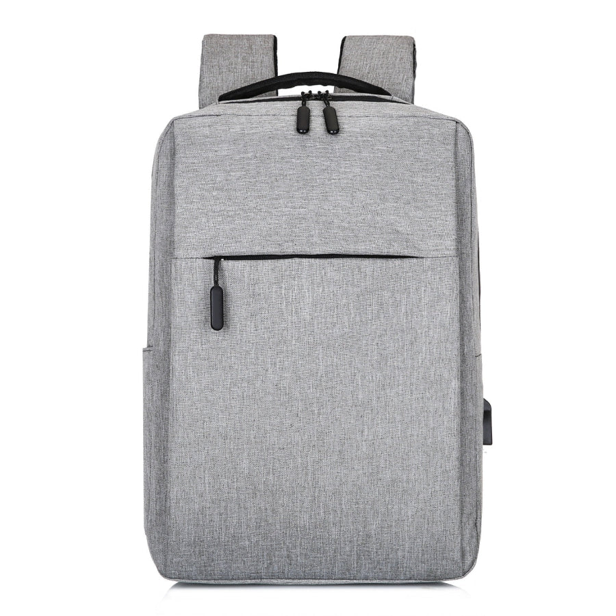 Adjustable Straps Oxford Cloth Backpack Bag Light Gray / One Size Apparel and Accessories