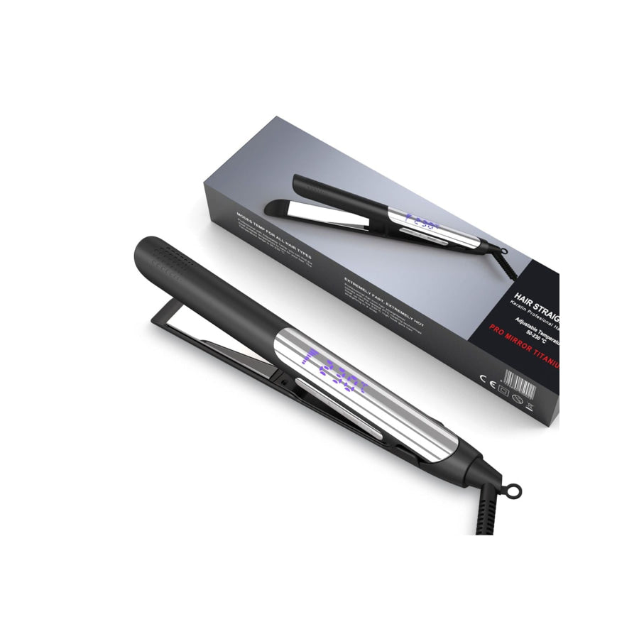 Adjustable Temperature Hair Straightener Black / European plug Apparel and Accessories