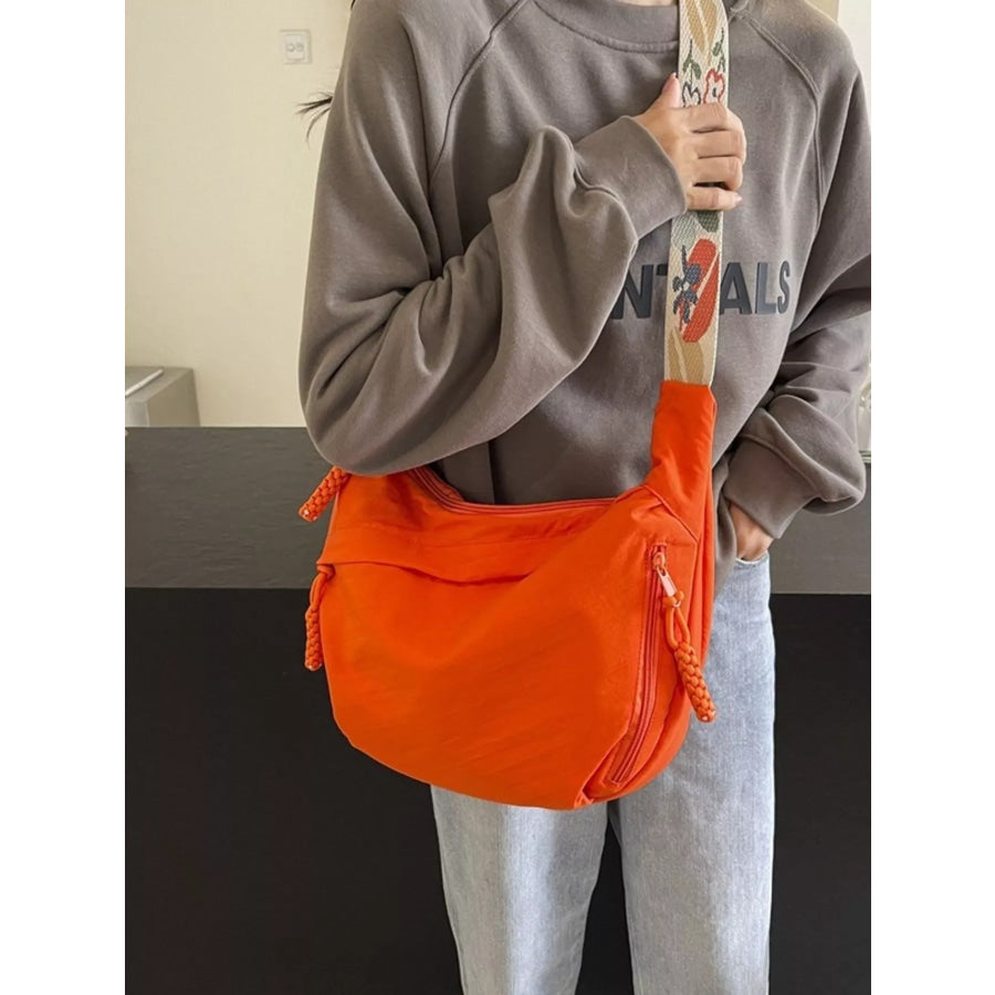 Adjustable Wide Strap Crossbody Bag Orange / One Size Apparel and Accessories