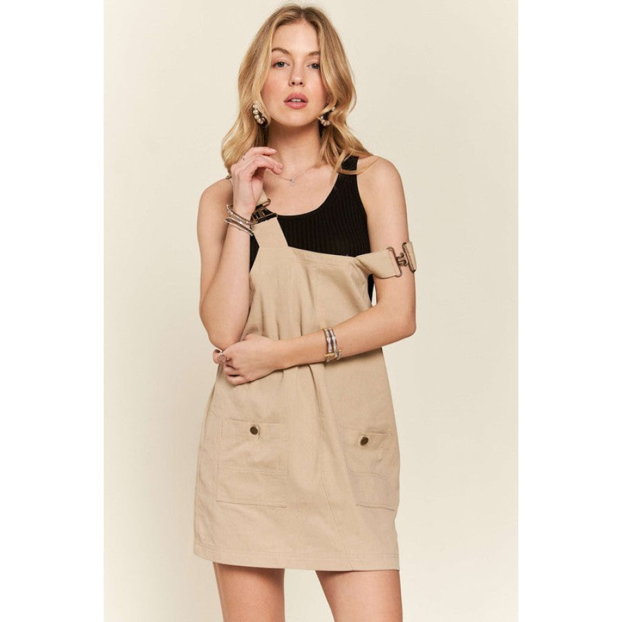 ADORA Adjustable Wide Strap Square Neck Overall Dress Apparel and Accessories