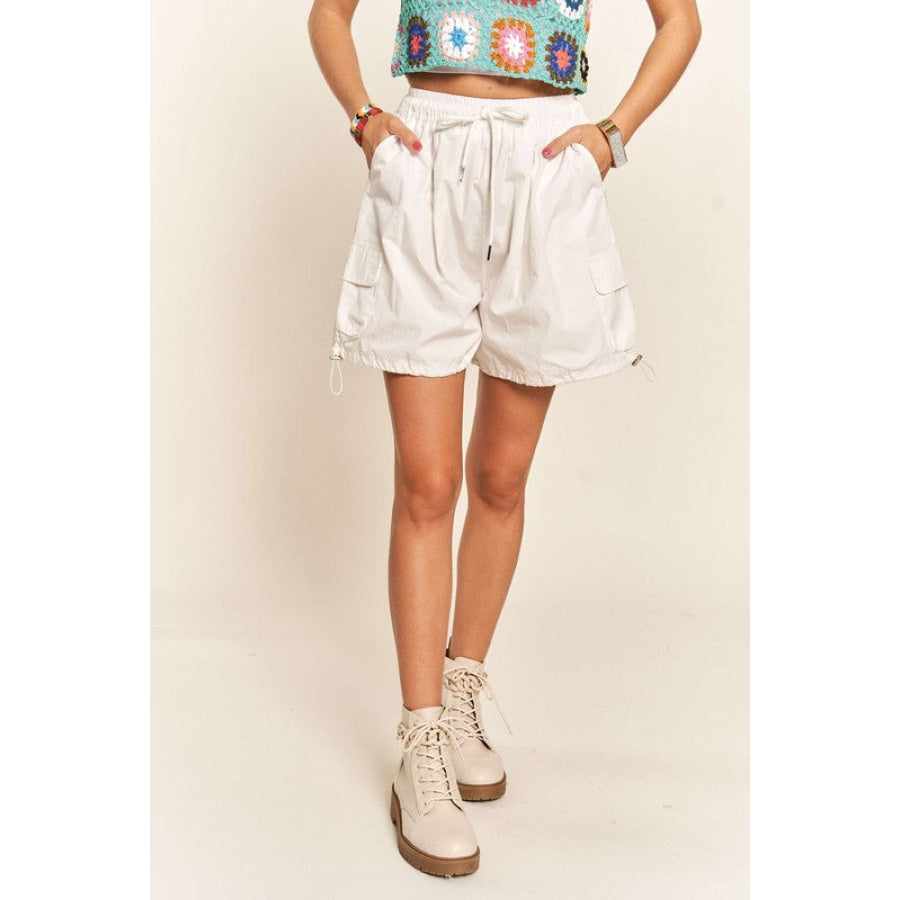 ADORA Drawstring Shorts with Pockets White / S Apparel and Accessories