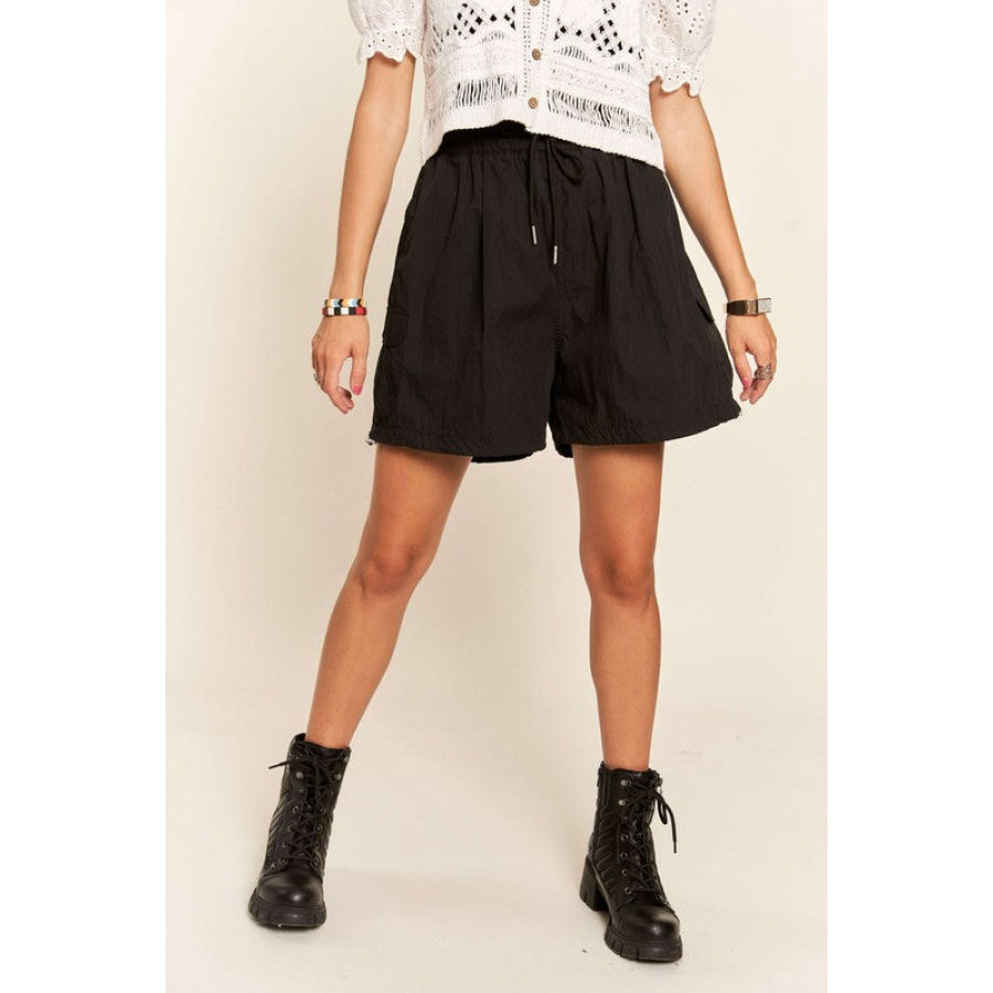 ADORA Drawstring Shorts with Pockets Black / S Apparel and Accessories