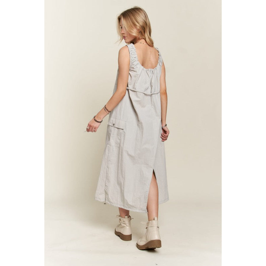 ADORA Drawstring Slit Back Cargo Dress Apparel and Accessories