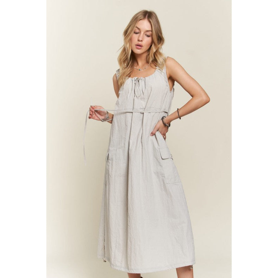 ADORA Drawstring Slit Back Cargo Dress Apparel and Accessories