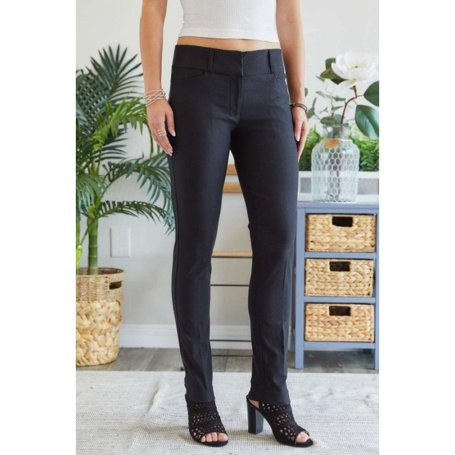 ADORA Mid Rise Skinny Pants Black / S Apparel and Accessories
