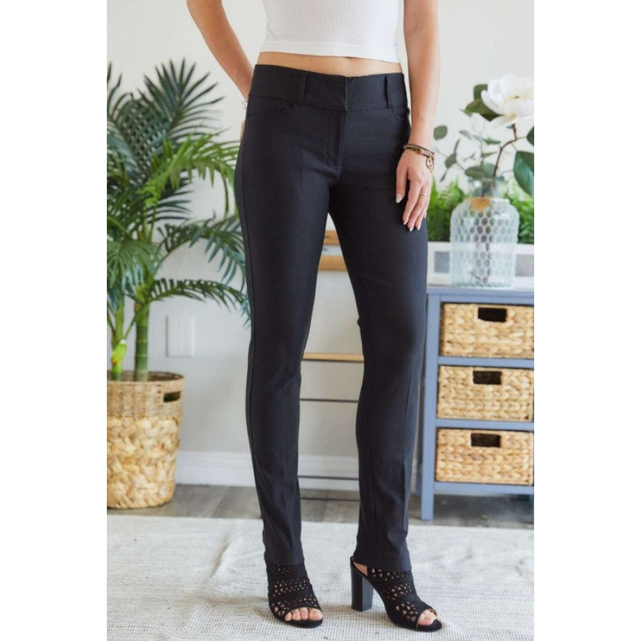 ADORA Mid Rise Skinny Pants Black / S Apparel and Accessories