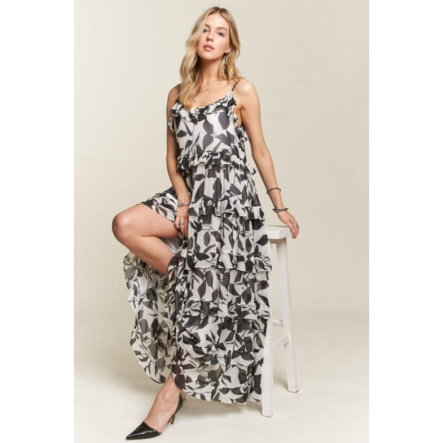 ADORA Ruffled Tiered Scoop Neck Cami Dress Apparel and Accessories