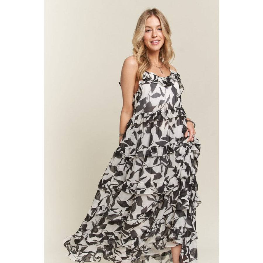 ADORA Ruffled Tiered Scoop Neck Cami Dress Apparel and Accessories