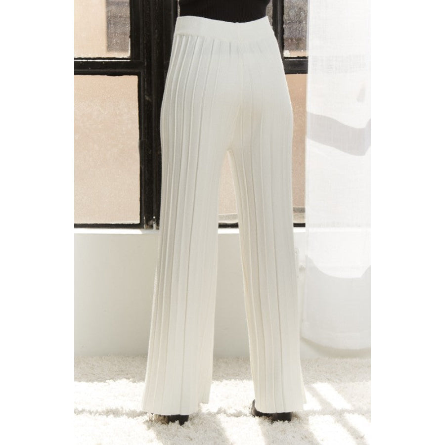 ADORA Tied Wide Leg Knit Pants Apparel and Accessories