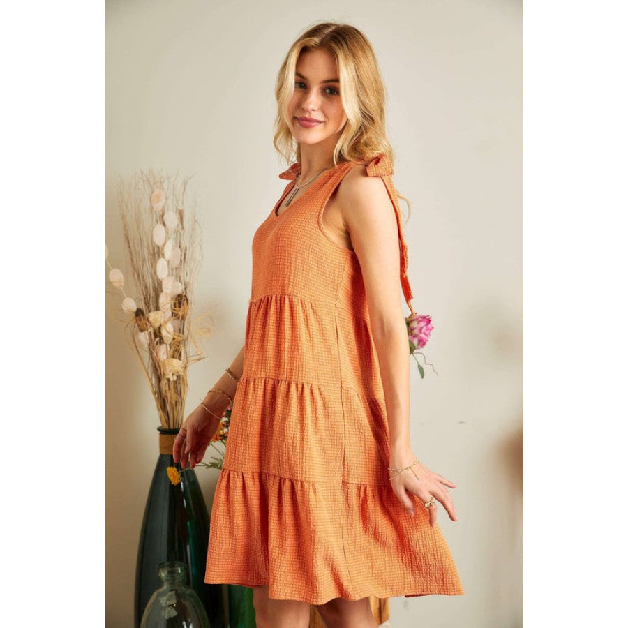 ADORA V-Neck Tie Shoulder Dress Apparel and Accessories