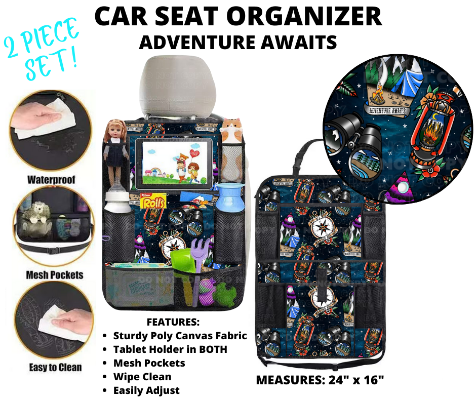 Preorder Custom 2-Piece Car Seat Organisers - Closes 2 Jan - ETA mid Apr 2025