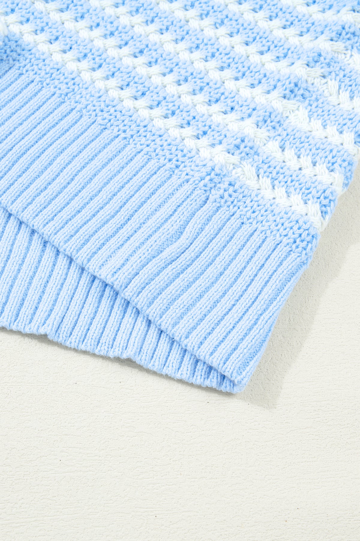 Green Stripe Short Sleeve Knit V Neck Bow Knot Sweater