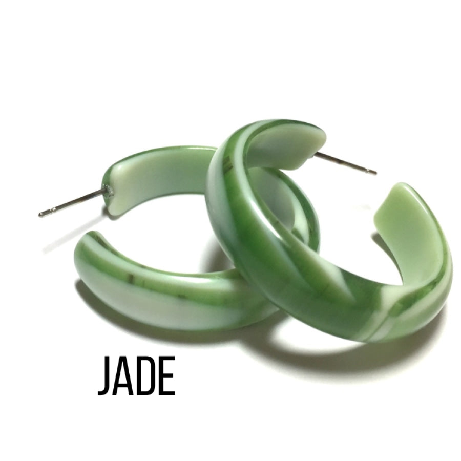 Agate Striped Simple Lucite Hoop Earrings Jade Agate Hoop Earrings
