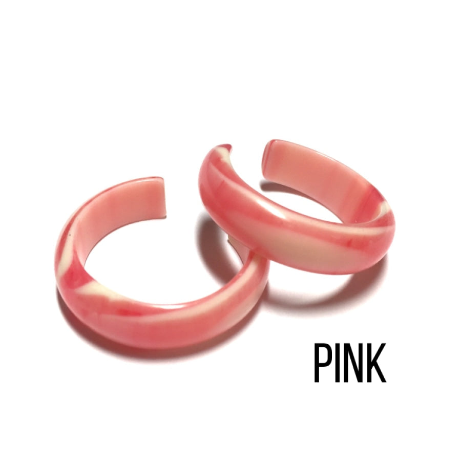 Agate Striped Simple Lucite Hoop Earrings Pink Agate Hoop Earrings