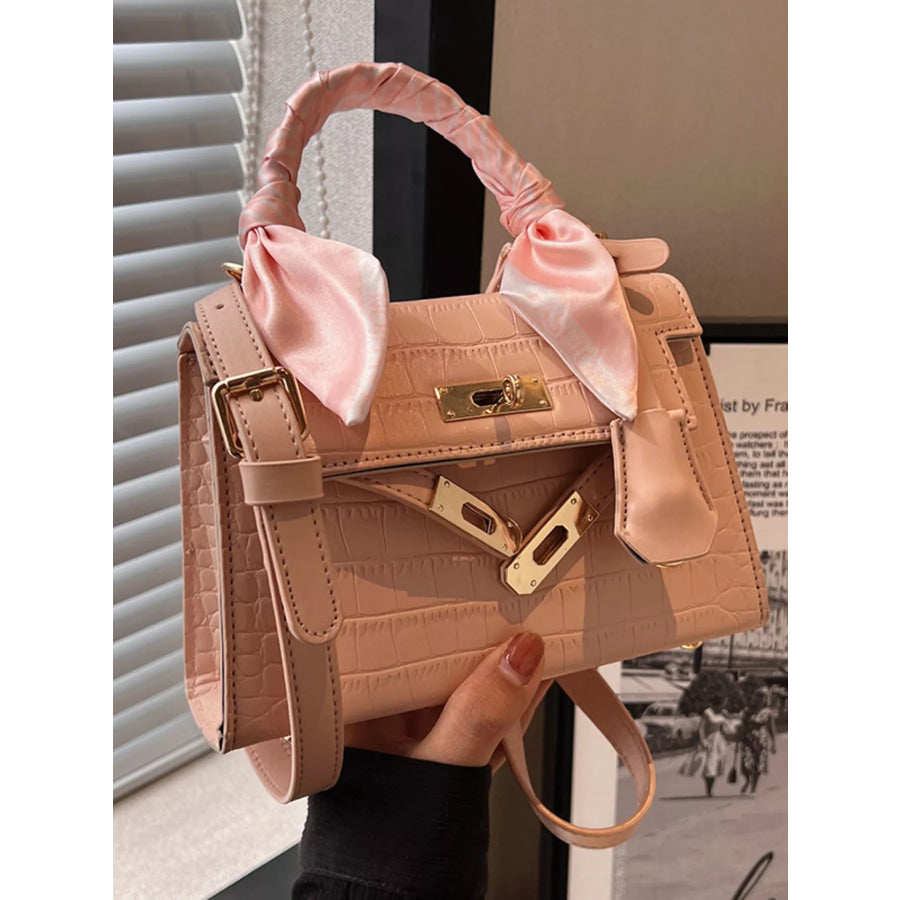 Alligator Pattern Crossbody Bag Pink / One Size Apparel and Accessories