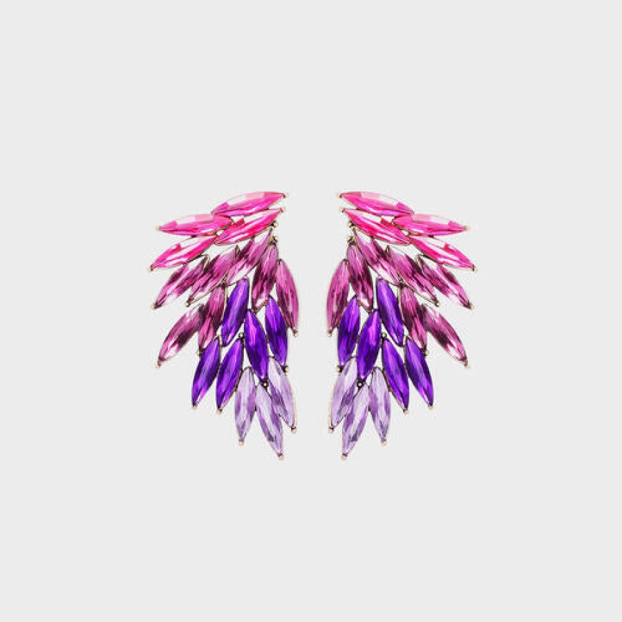 Alloy Acrylic Wing Earrings Lavender / One Size