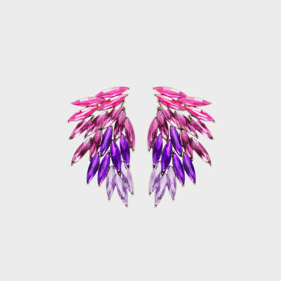 Alloy Acrylic Wing Earrings Lavender / One Size