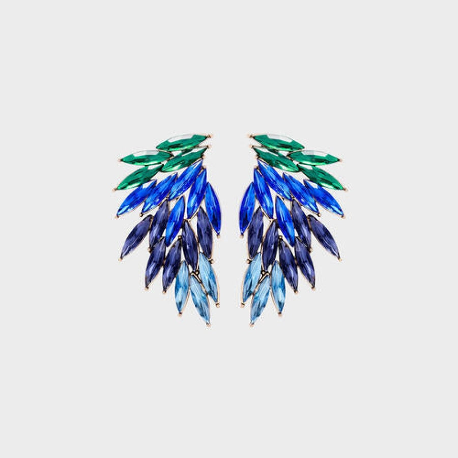 Alloy Acrylic Wing Earrings Royal Blue / One Size