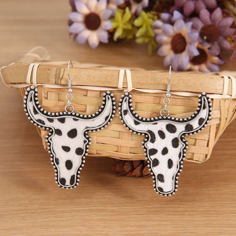 Alloy Animal Print Cow Head Earrings Dot / One Size Apparel and Accessories