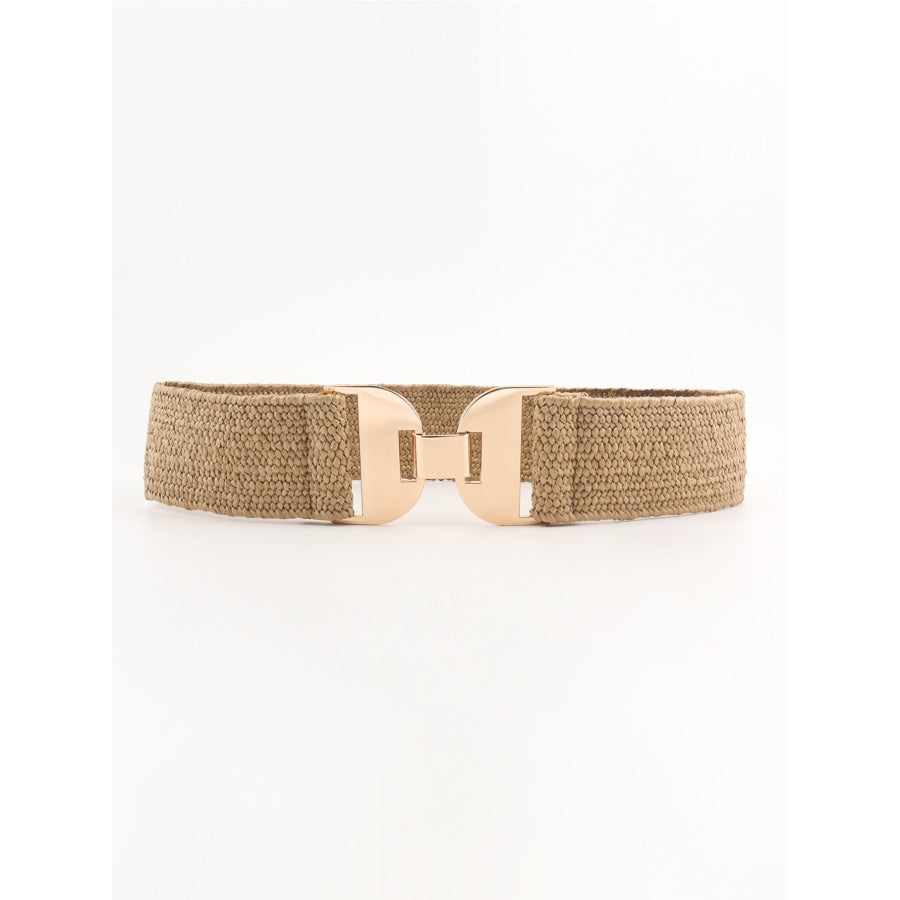 Alloy Buckle Elastic Belt Tan / One Size