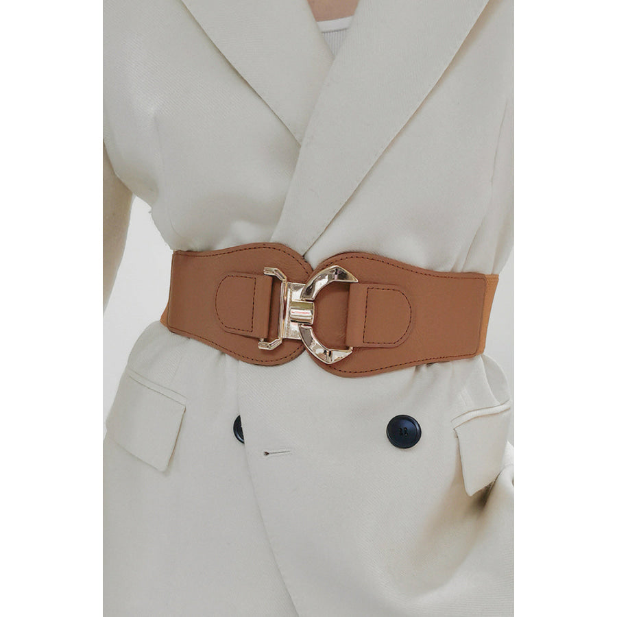 Alloy Buckle Elastic Belt Ochre / One Size