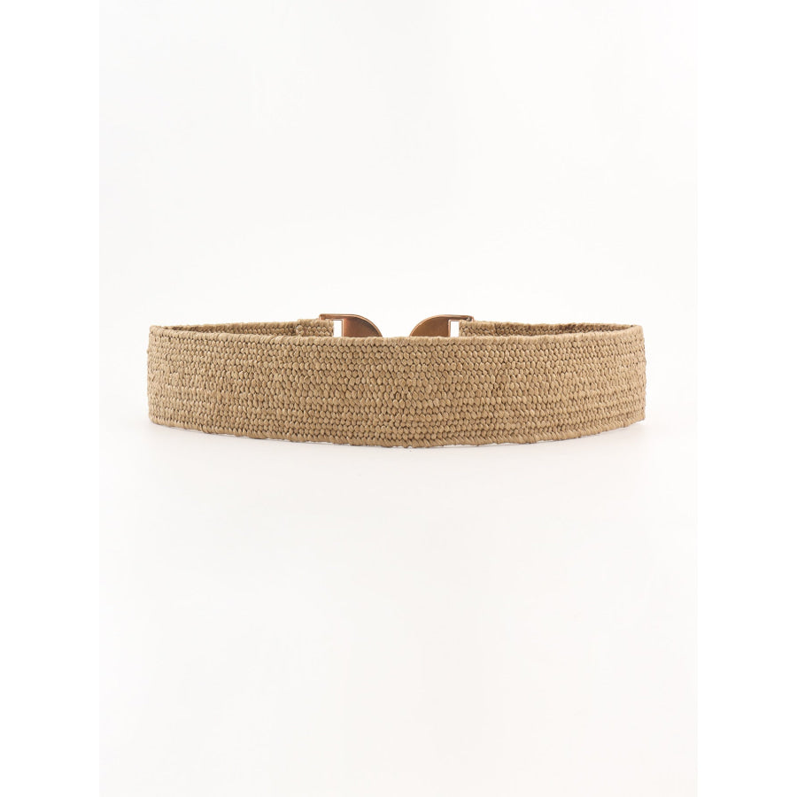 Alloy Buckle Elastic Belt Tan / One Size