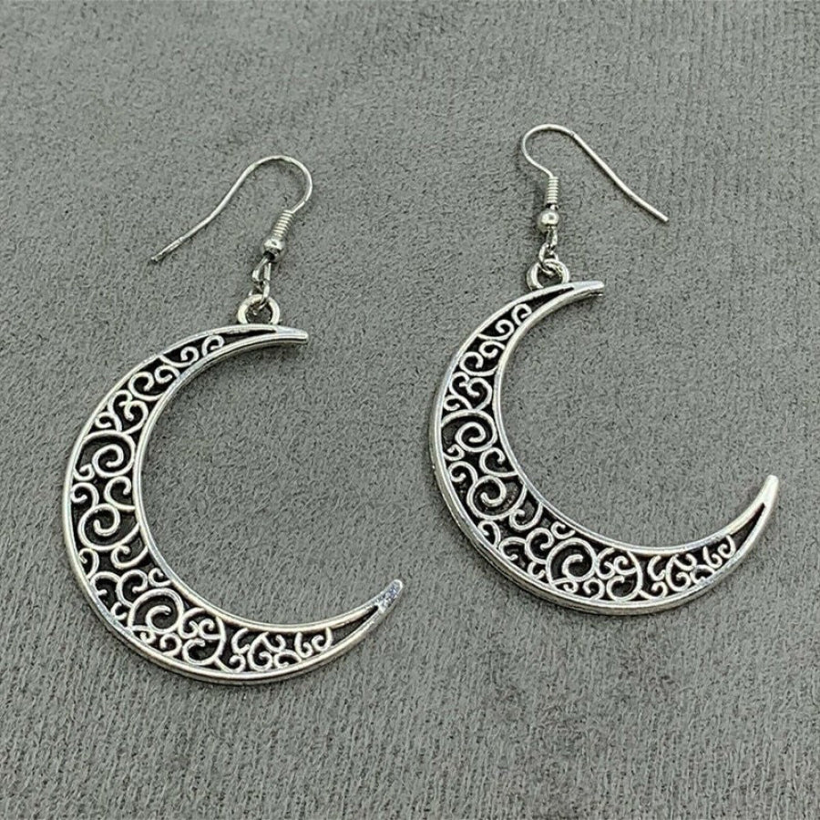 Alloy Cutout Moon Earrings Moon / One Size Apparel and Accessories