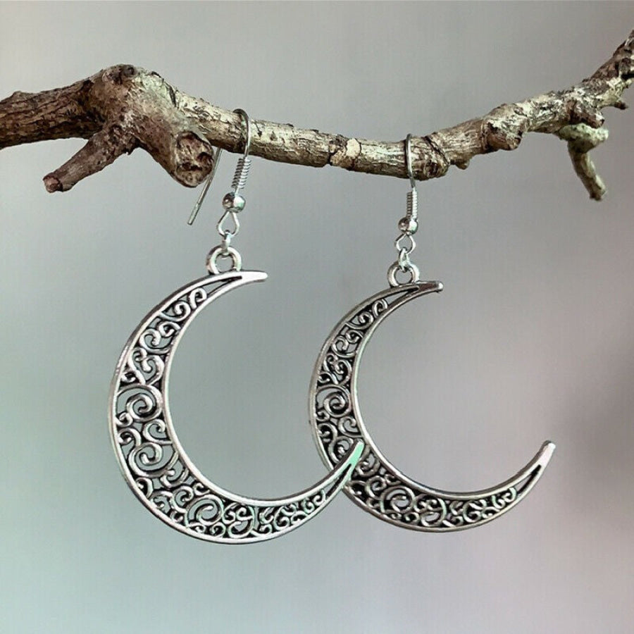 Alloy Cutout Moon Earrings Moon / One Size Apparel and Accessories