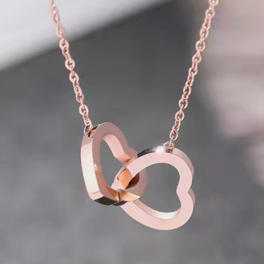 Alloy Double Heart Necklace Apparel and Accessories