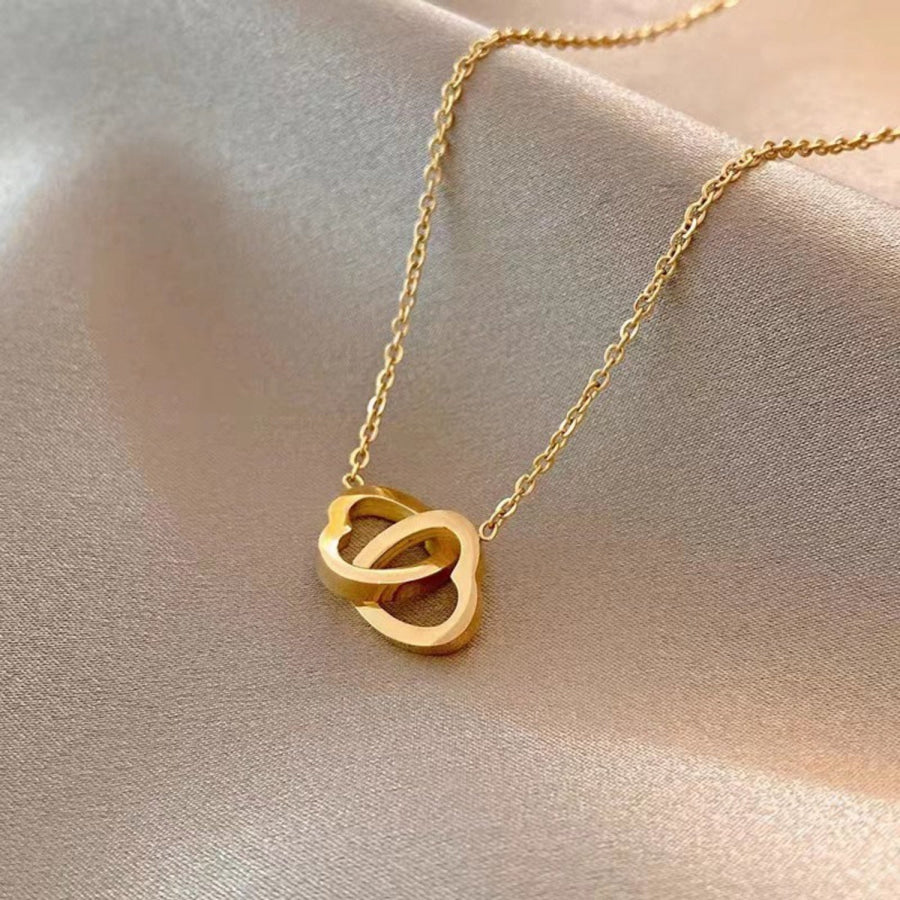 Alloy Double Heart Necklace Apparel and Accessories