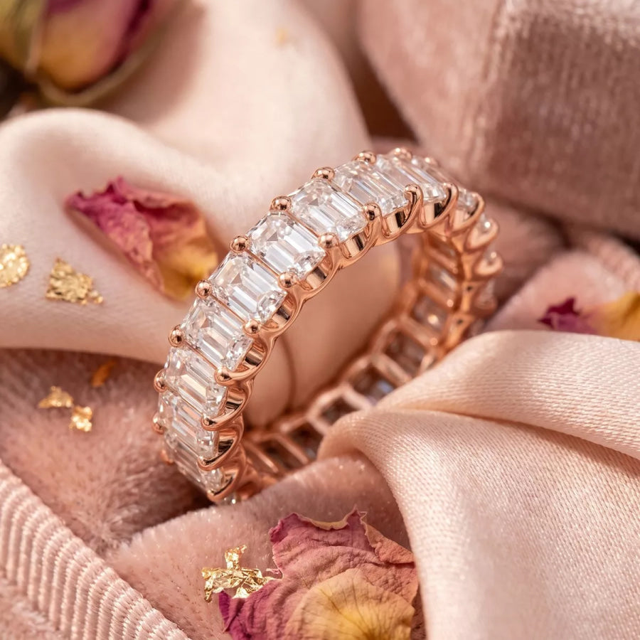 Alloy Geometric Zircon Ring Rose Gold / onesize Apparel and Accessories