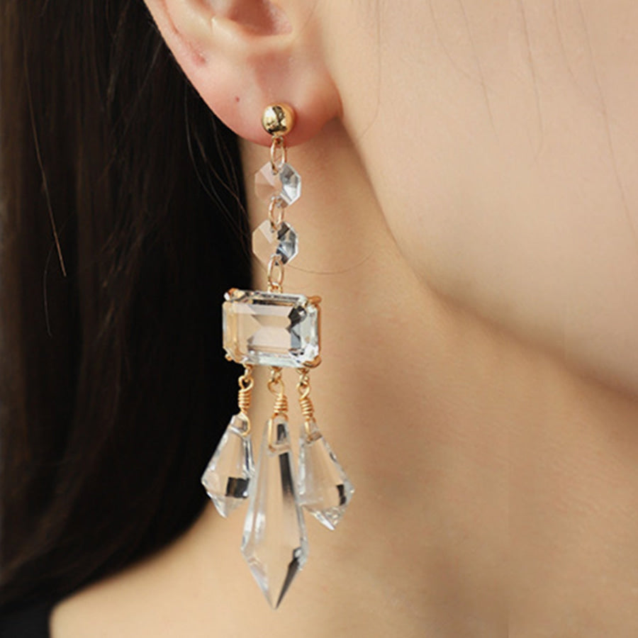 Alloy Glass Dangle Earrings Apparel and Accessories