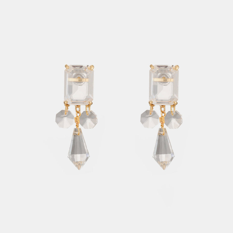 Alloy Glass Dangle Earrings Style A / One Size Apparel and Accessories