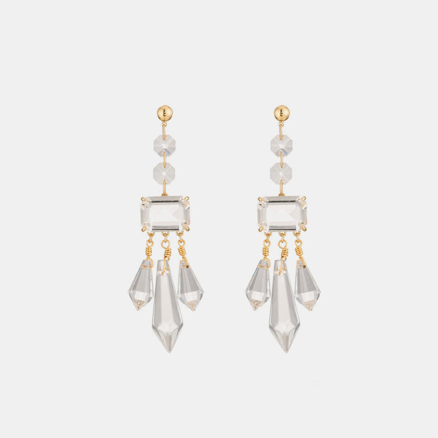 Alloy Glass Dangle Earrings Style B / One Size Apparel and Accessories