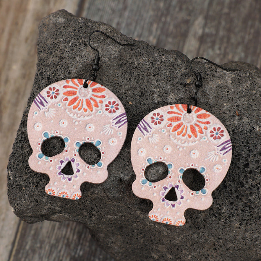 Alloy Hook Wooden Skeleton Earrings Apparel and Accessories