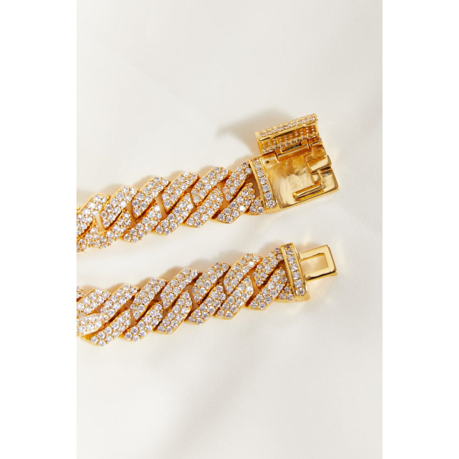 Alloy Inlaid Zircon Bracelet Gold / 7 Apparel and Accessories