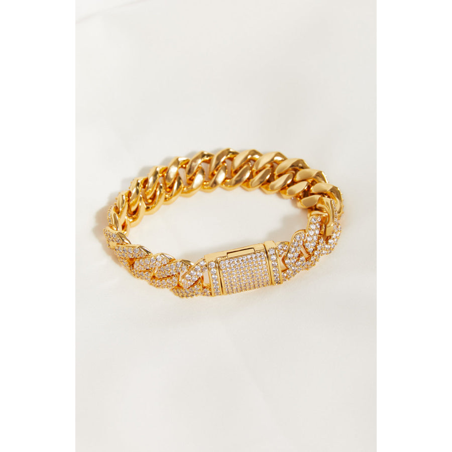 Alloy Inlaid Zircon Bracelet Gold / 7 Apparel and Accessories