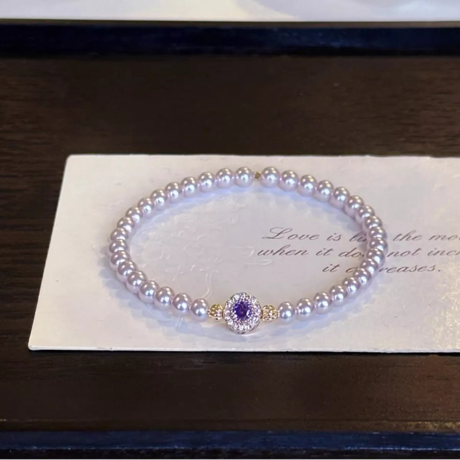Alloy Pearl Bracelet White / One Size Apparel and Accessories
