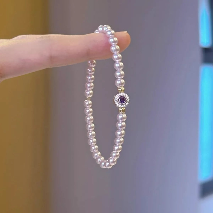 Alloy Pearl Bracelet White / One Size Apparel and Accessories
