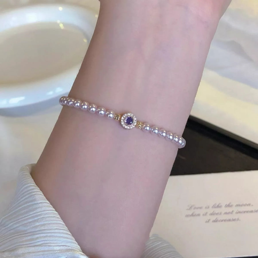 Alloy Pearl Bracelet White / One Size Apparel and Accessories